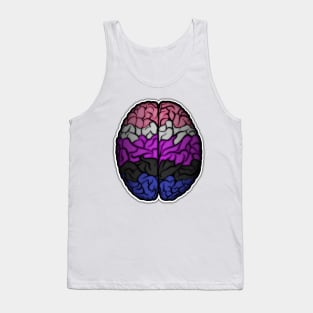 Large Gender Fluid Pride Flag Colored Brain Vector Tank Top